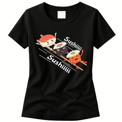 Sushi Sliding On Chopsticks Funny Graphic Plus Size Shirt For Girl Boy Unisex Womens T-Shirt