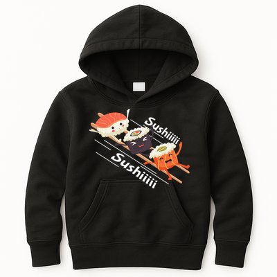 Sushi Sliding On Chopsticks Funny Graphic Plus Size Shirt For Girl Boy Unisex Kids Hoodie