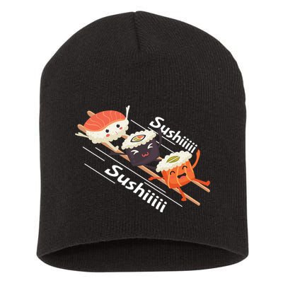 Sushi Sliding On Chopsticks Funny Graphic Plus Size Shirt For Girl Boy Unisex Short Acrylic Beanie