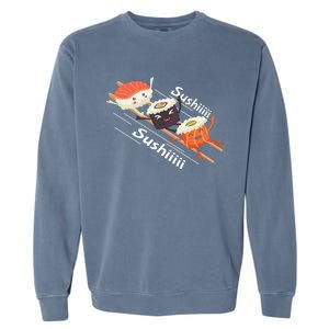 Sushi Sliding On Chopsticks Funny Graphic Plus Size Shirt For Girl Boy Unisex Garment-Dyed Sweatshirt