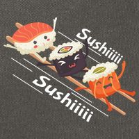 Sushi Sliding On Chopsticks Funny Graphic Plus Size Shirt For Girl Boy Unisex Cotton Canvas Backpack