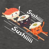 Sushi Sliding On Chopsticks Funny Graphic Plus Size Shirt For Girl Boy Unisex Vector Backpack