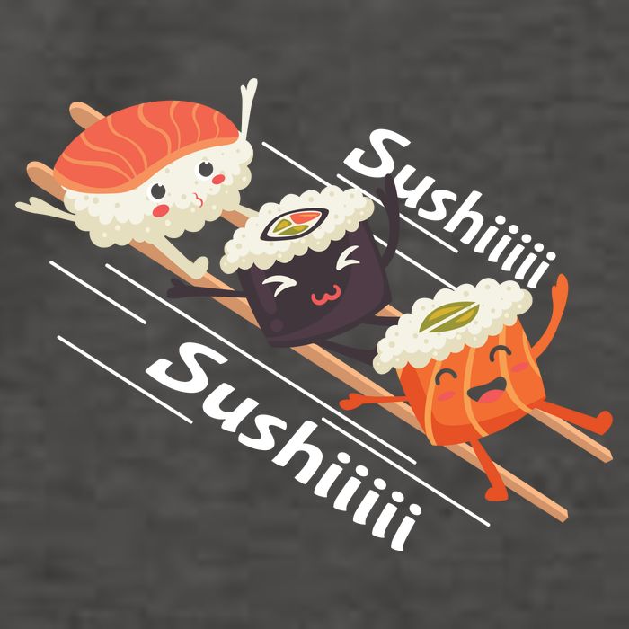 Sushi Sliding On Chopsticks Funny Graphic Plus Size Shirt For Girl Boy Unisex Vector Backpack