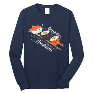 Sushi Sliding On Chopsticks Funny Graphic Plus Size Shirt For Girl Boy Unisex Long Sleeve Shirt