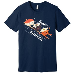 Sushi Sliding On Chopsticks Funny Graphic Plus Size Shirt For Girl Boy Unisex Premium T-Shirt