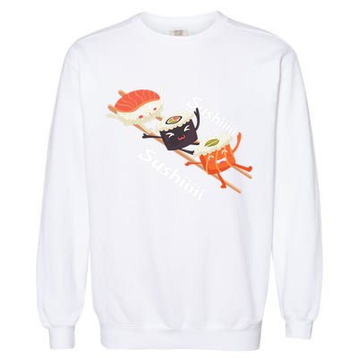 Sushi Sliding On Chopsticks Funny Graphic Plus Size Shirt For Girl Boy Unisex Garment-Dyed Sweatshirt