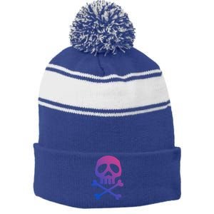 Skull Space Pirate Captain Party Halloween Day Of The Dead Meaningful Gift Stripe Pom Pom Beanie