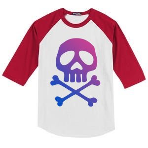 Skull Space Pirate Captain Party Halloween Day Of The Dead Meaningful Gift Kids Colorblock Raglan Jersey