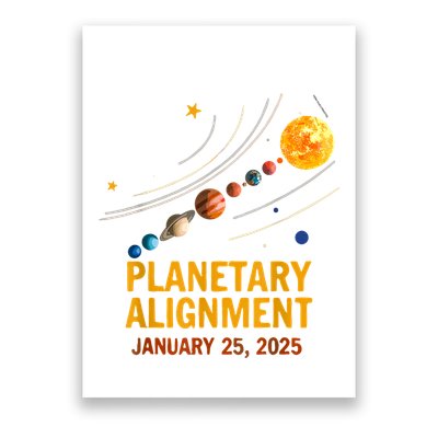 System Solar Planets Planetary Alignment January 25th 2025 Poster