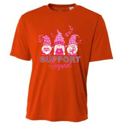 Support Squad Pink Ribbon Gnome Leopard Breast Cancer Funny Gift Funny Gift Cooling Performance Crew T-Shirt