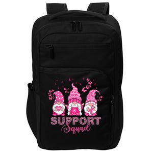 Support Squad Pink Ribbon Gnome Leopard Breast Cancer Funny Gift Funny Gift Impact Tech Backpack