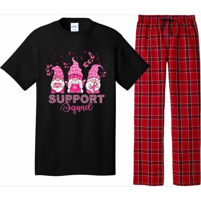 Support Squad Pink Ribbon Gnome Leopard Breast Cancer Funny Gift Funny Gift Pajama Set