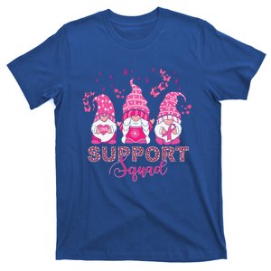 Support Squad Pink Ribbon Gnome Leopard Breast Cancer Funny Gift Funny Gift T-Shirt