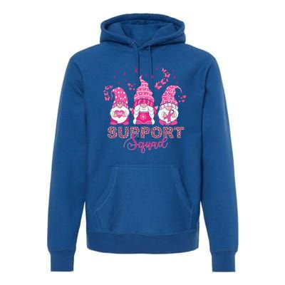 Support Squad Pink Ribbon Gnome Leopard Breast Cancer Funny Gift Funny Gift Premium Hoodie