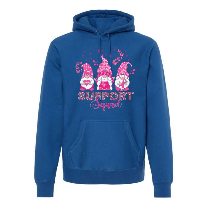 Support Squad Pink Ribbon Gnome Leopard Breast Cancer Funny Gift Funny Gift Premium Hoodie