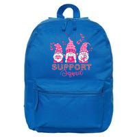 Support Squad Pink Ribbon Gnome Leopard Breast Cancer Funny Gift Funny Gift 16 in Basic Backpack