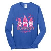 Support Squad Pink Ribbon Gnome Leopard Breast Cancer Funny Gift Funny Gift Tall Long Sleeve T-Shirt