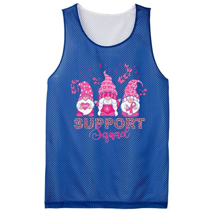 Support Squad Pink Ribbon Gnome Leopard Breast Cancer Funny Gift Funny Gift Mesh Reversible Basketball Jersey Tank