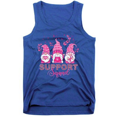 Support Squad Pink Ribbon Gnome Leopard Breast Cancer Funny Gift Funny Gift Tank Top