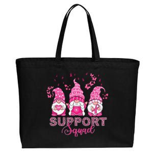 Support Squad Pink Ribbon Gnome Leopard Breast Cancer Funny Gift Funny Gift Cotton Canvas Jumbo Tote