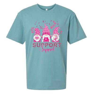 Support Squad Pink Ribbon Gnome Leopard Breast Cancer Funny Gift Funny Gift Sueded Cloud Jersey T-Shirt