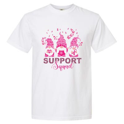 Support Squad Pink Ribbon Gnome Leopard Breast Cancer Funny Gift Funny Gift Garment-Dyed Heavyweight T-Shirt