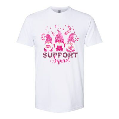 Support Squad Pink Ribbon Gnome Leopard Breast Cancer Funny Gift Funny Gift Softstyle CVC T-Shirt