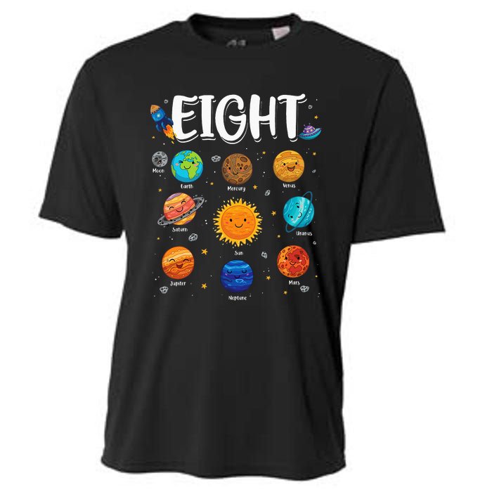 Solar System Planets Eight 8 Years Old 8th Birthday Cooling Performance Crew T-Shirt