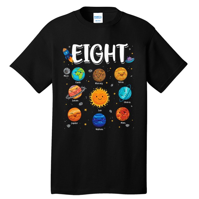 Solar System Planets Eight 8 Years Old 8th Birthday Tall T-Shirt