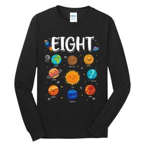 Solar System Planets Eight 8 Years Old 8th Birthday Tall Long Sleeve T-Shirt