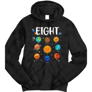 Solar System Planets Eight 8 Years Old 8th Birthday Tie Dye Hoodie