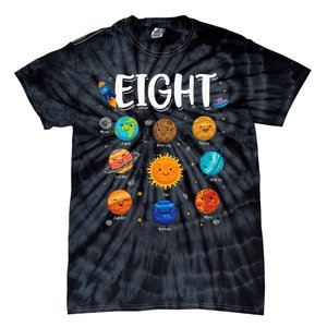 Solar System Planets Eight 8 Years Old 8th Birthday Tie-Dye T-Shirt