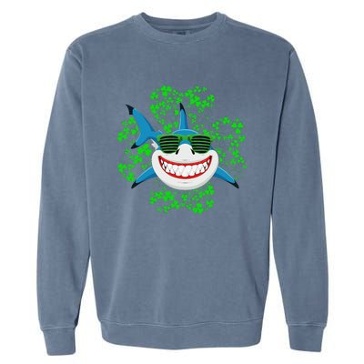 Shark St Patricks Day Shamrock Shark Wearing Green Glasses Garment-Dyed Sweatshirt