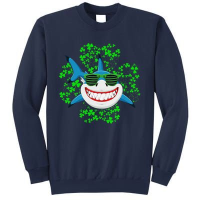 Shark St Patricks Day Shamrock Shark Wearing Green Glasses Sweatshirt