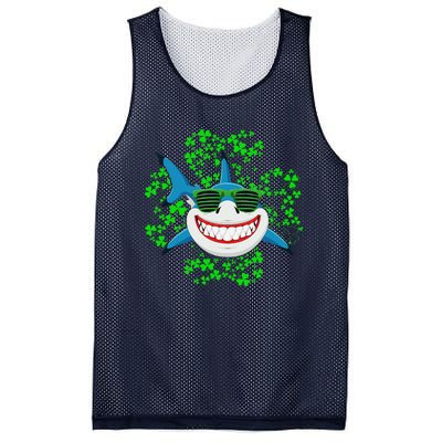 Shark St Patricks Day Shamrock Shark Wearing Green Glasses Mesh Reversible Basketball Jersey Tank