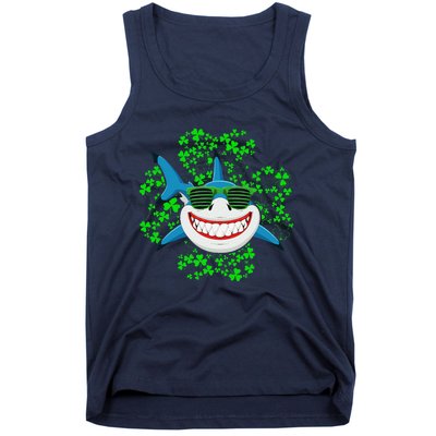 Shark St Patricks Day Shamrock Shark Wearing Green Glasses Tank Top