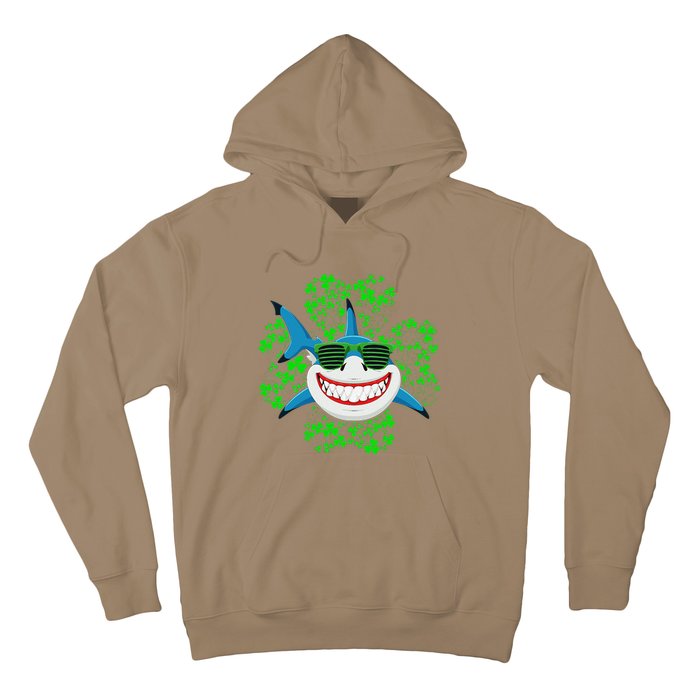 Shark St Patricks Day Shamrock Shark Wearing Green Glasses Hoodie