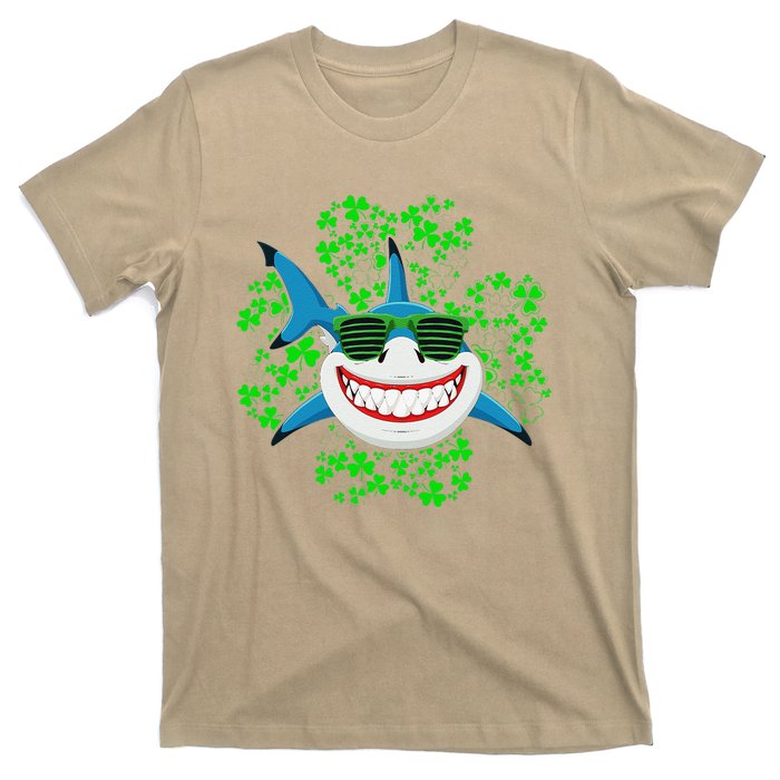 Shark St Patricks Day Shamrock Shark Wearing Green Glasses T-Shirt