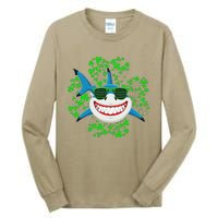 Shark St Patricks Day Shamrock Shark Wearing Green Glasses Tall Long Sleeve T-Shirt