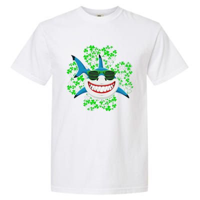 Shark St Patricks Day Shamrock Shark Wearing Green Glasses Garment-Dyed Heavyweight T-Shirt