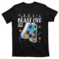 Solar System Planets Four 4 Years Old 4th Birthday T-Shirt