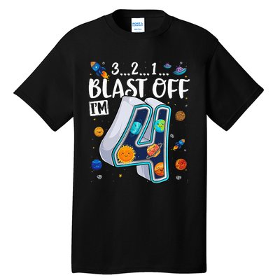 Solar System Planets Four 4 Years Old 4th Birthday Tall T-Shirt