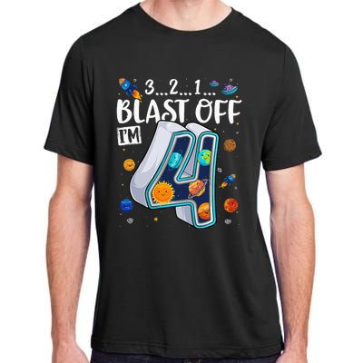 Solar System Planets Four 4 Years Old 4th Birthday Adult ChromaSoft Performance T-Shirt