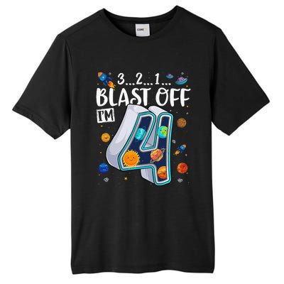 Solar System Planets Four 4 Years Old 4th Birthday Tall Fusion ChromaSoft Performance T-Shirt