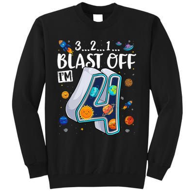 Solar System Planets Four 4 Years Old 4th Birthday Tall Sweatshirt