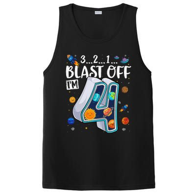 Solar System Planets Four 4 Years Old 4th Birthday PosiCharge Competitor Tank