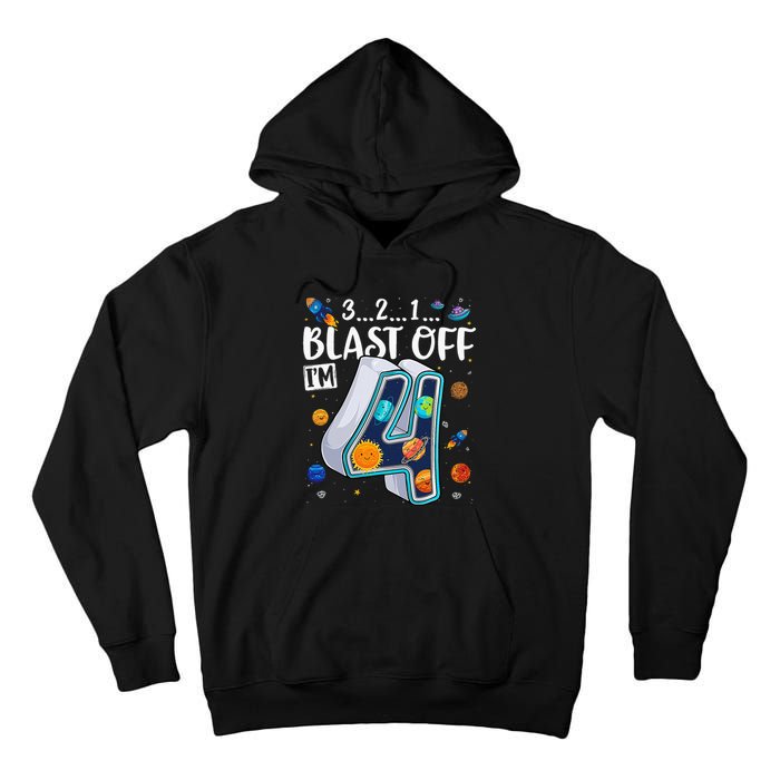 Solar System Planets Four 4 Years Old 4th Birthday Tall Hoodie