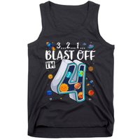 Solar System Planets Four 4 Years Old 4th Birthday Tank Top