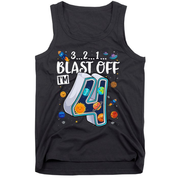 Solar System Planets Four 4 Years Old 4th Birthday Tank Top