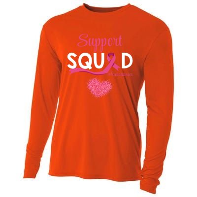 Support Squad Pink Ribbon Supporting Breast Cancer Warriors Great Gift Cooling Performance Long Sleeve Crew